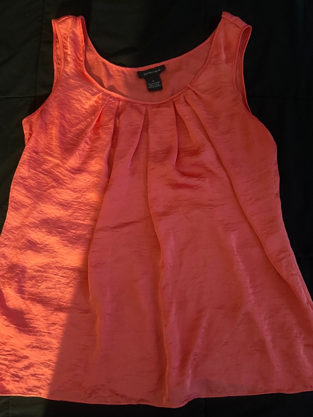 Spense Coral Pleated Scoop Neck Camisole